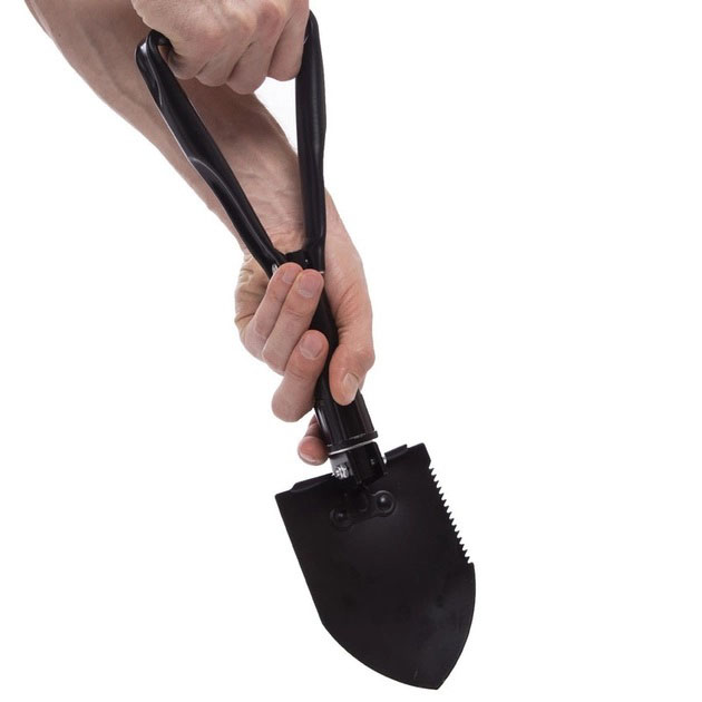 Лопата туристическая многофункциональная Shovel 009, мини лопата для кемпинга, саперная лопата. Цвет: черный - изображение 2