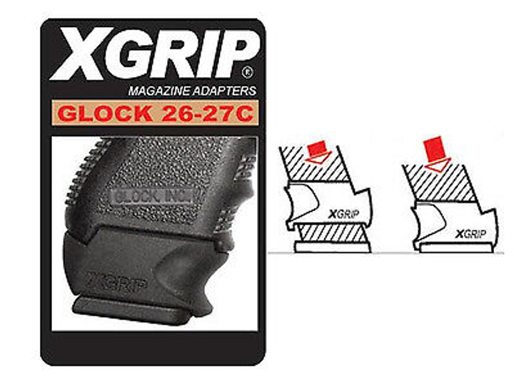 Удлинитель рукоятки Glock X-Grip Mag Magazine Grip Extender 26 27 26/27C - изображение 1
