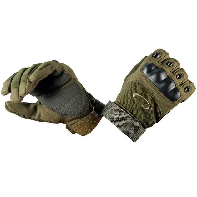 Тактические перчатки с закрытыми пальцами, Зеленый, L - изображение 2