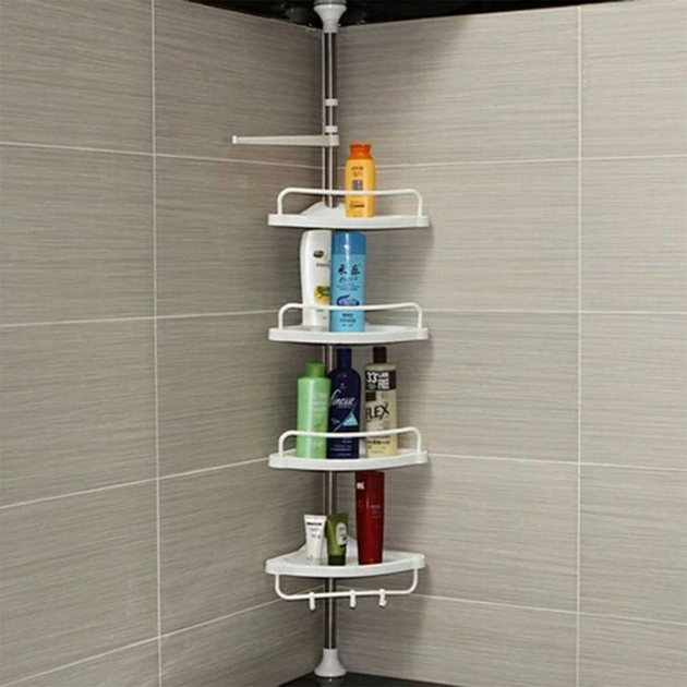 Угловая полка для ванной комнаты (320х43см) Multi Corner Shelf GY-188, Белая - зображення 6