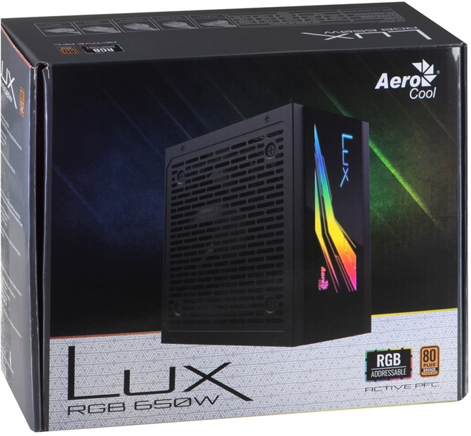 Блок живлення Aerocool Lux 650W (AEROPGSLUXRGB-650) - зображення 5