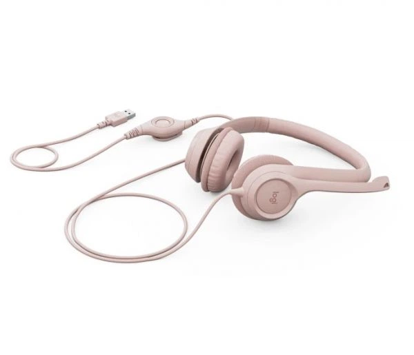 Наушники Logitech h390 usb Rose (981-001281) - изображение 2