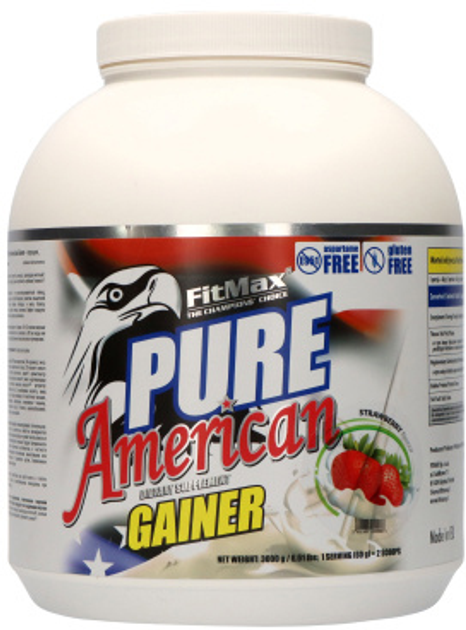 Gainer FitMax Pure American Gainer 3000 g Truskawka (1000000000133) - obraz 1