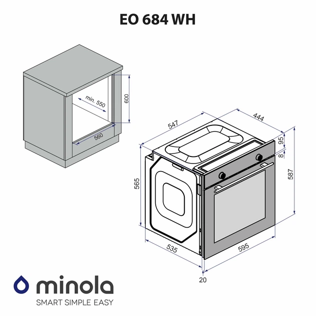 Духовой шкаф электрический (белый) Minola EO 684 WH - изображение 10