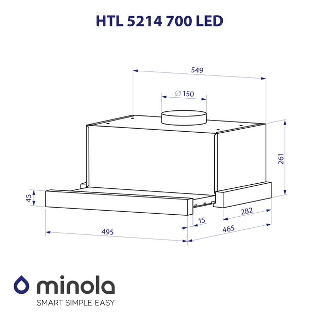 Вытяжка MINOLA HTL 5214 BL 700 LED - изображение 10