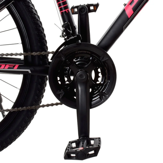 Велосипед "BELLE" PROF1 G26BELLE A26.2 26 д. Алюм.рама 17", SHIMANO 21SP, алюм., DB, FW TZ500, черно-малиновый - изображение 7