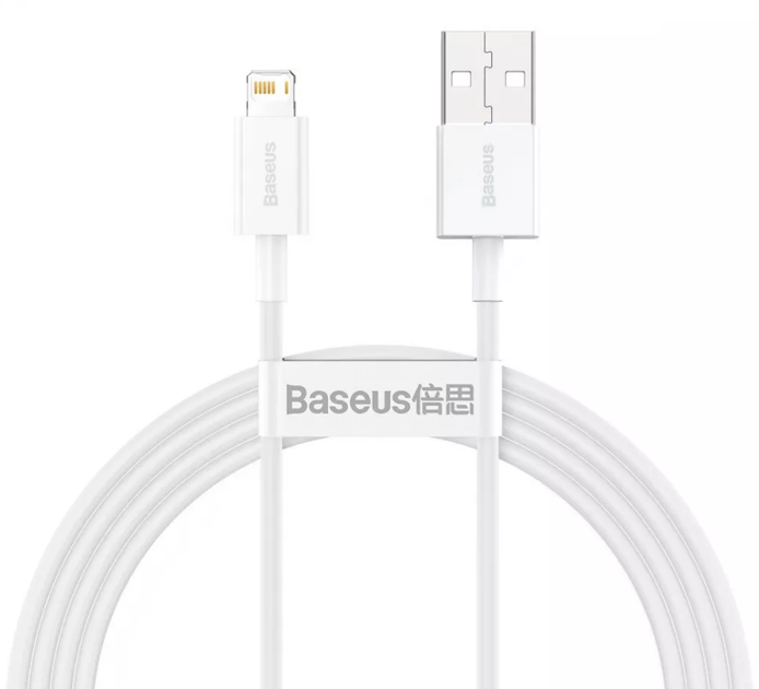 Кабель для зарядки Baseus CALYS-02 Superior Series Fast Charging Lightning 2.4A, 0,25 м white - Фото 1 Кабель для зарядки Baseus CALYS-02 Superior Series Fast Charging Lightning 2.4A, 0,25 м white - изображение 1