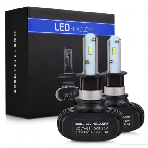 Комплект 2 шт LED лампы в авто S1-H7, HeadLight 6500K, 4000lm - изображение 15