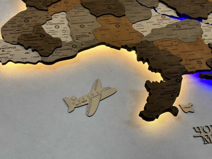 Настенная 3D карта Украины 100x70см з подсветкой Днепра на акриле, в максимальной комплектации, GOODMARK - изображение 5