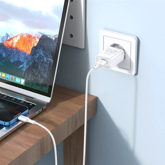 Сетевое зарядное устройство для Borofone BA68A Glacier single port charger set (iP) White (BA68ALW) - изображение 2