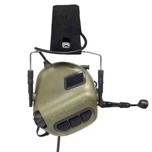 Комплект Активні навушники Earmor M32 MOD3 + Кріплення на шолом "Чебурашка" OD/Олива - зображення 2