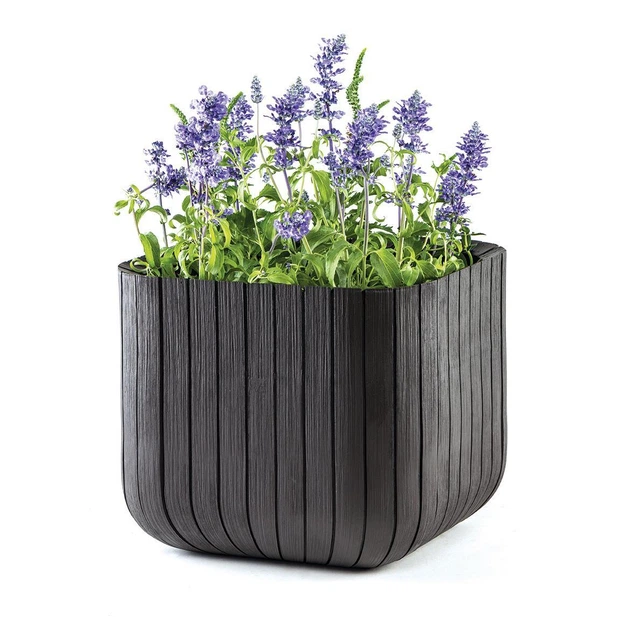 Горшок для цветов (кашпо) Keter Cube Planter L (17201220) Антрацит - изображение 3
