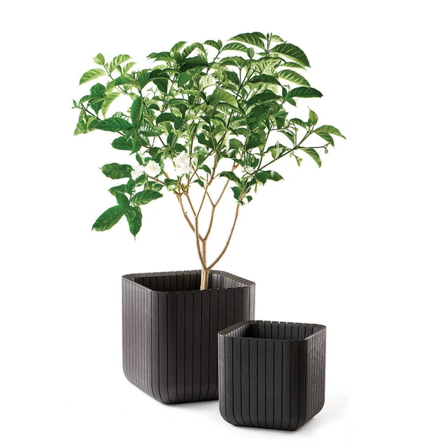 Горшок для цветов (кашпо) Keter Cube Planter L (17201220) Коричневый - изображение 5