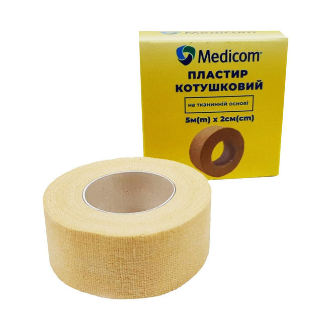 Пластырь на катушке Medicom на тканевой основе бежевый 5м*2см - изображение 1
