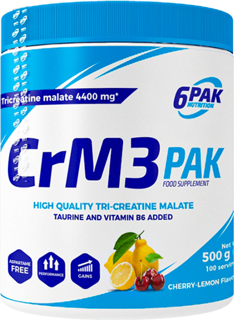 Kreatyna 6PAK Nutrition CrM3 PAK 500 g Cherry-lemon (5906660531036) - obraz 1