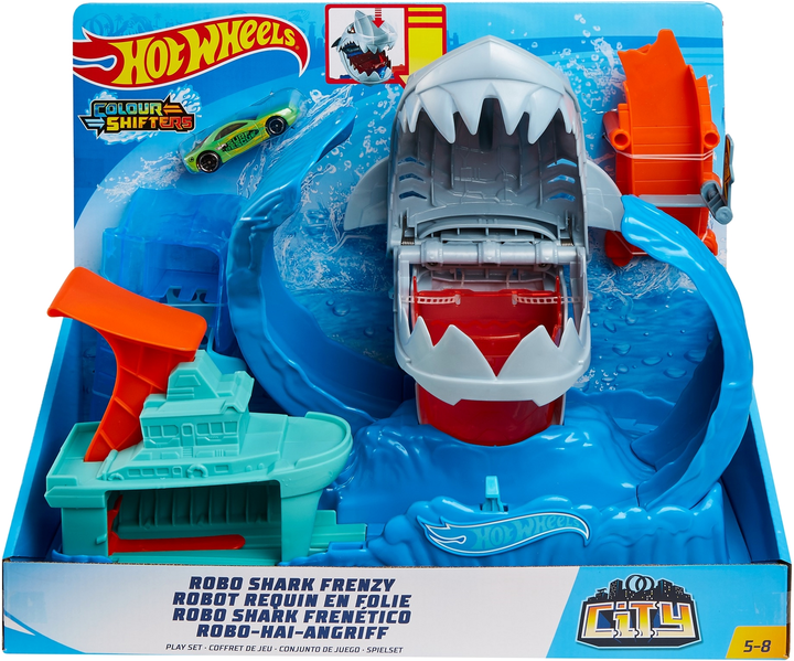 Zestaw do gry Hot Wheels Hungry Robot Shark z serii Change Color (GJL12) - obraz 2