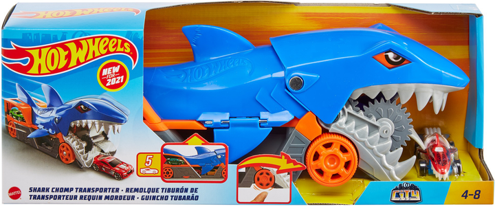 Zestaw do gry Hot Wheels Transporter Truck Shark Mouth (GVG36) - obraz 1