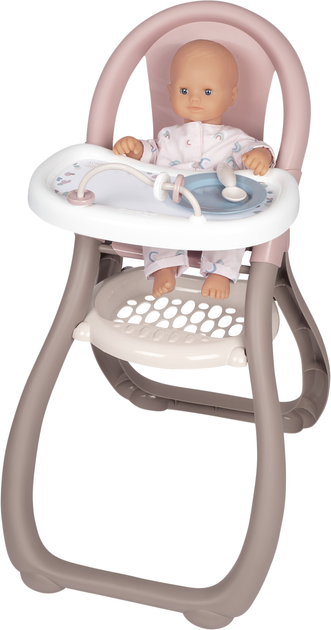 Krzesełko do karmienia Smoby Toys Baby Nurse Szaro/różowy (7600220370) - obraz 1