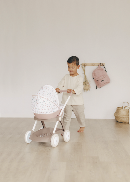 Коляска Smoby Baby Nurse Модерн Люлька з кошиком Рожева пудра (254118) (3032162541180) - зображення 5