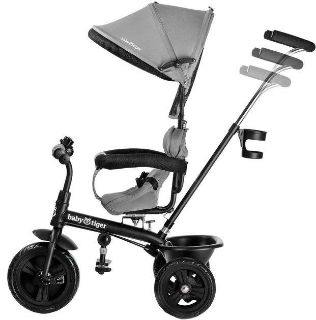 Rowerek trójkołowy Baby Tiger Fly Grey (BTRFLYGRY00000) - obraz 3