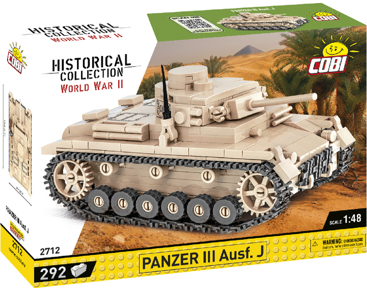 Klocki konstrukcyjne Cobi II Wojna Światowa Czołg Panzer III 292 elementy (COBI-2712) - obraz 2