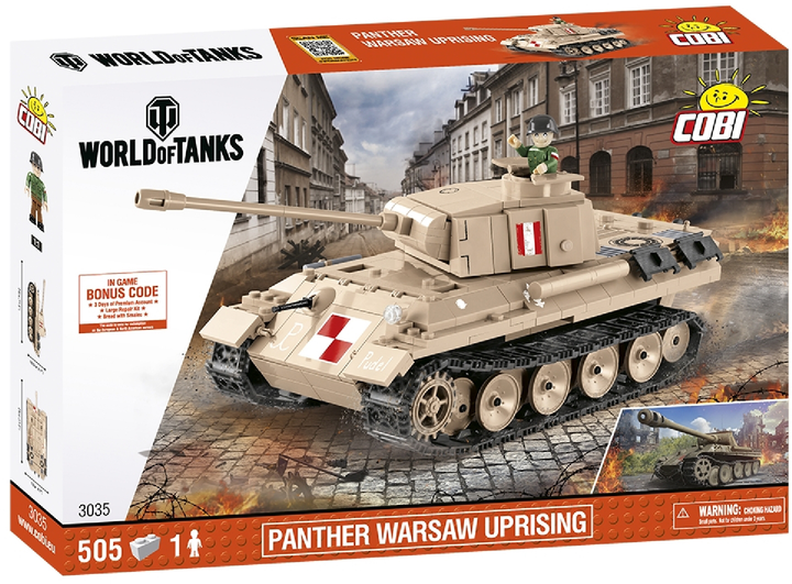 Klocki konstrukcyjne Cobi World Of Tanks Panther 510 elementów (3035) - obraz 1