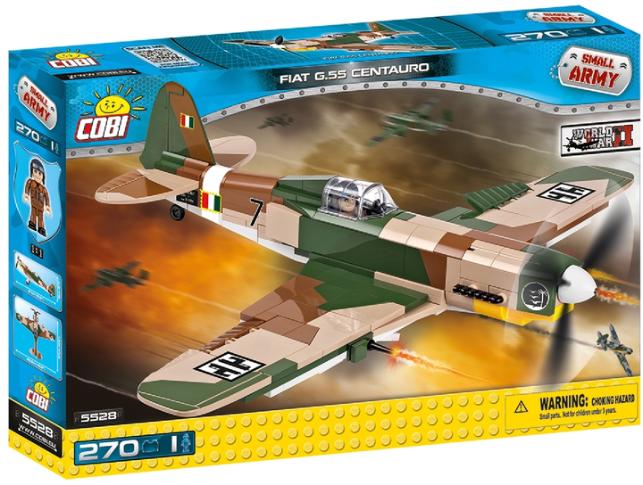 Klocki konstrukcyjne Cobi II Wojna Światowa Samolot Fiat G.55 Centauro 270 elementów (COBI-5528) - obraz 1