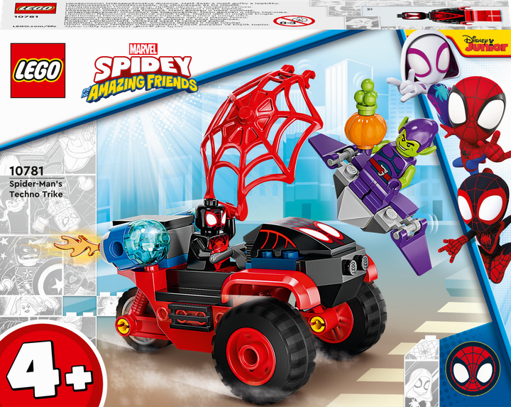 Zestaw klocków LEGO Super Heroes Marvel Miles Morales: Technotrójkołowiec Spider-Mana 59 elementów (10781) - obraz 1