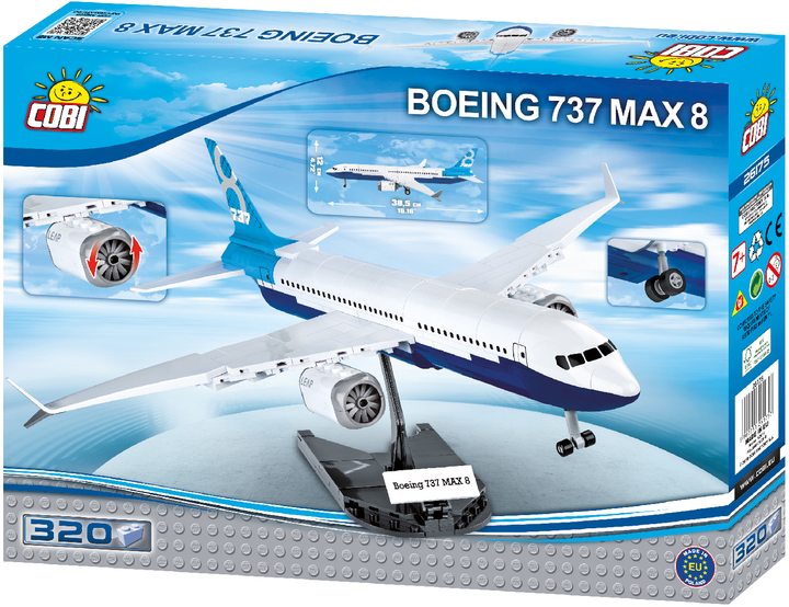 Конструктор COBI Літак Boeing 737 Max 8 320 деталей (COBI-26175) (5902251261757) - зображення 2