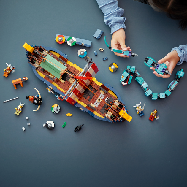 Конструктор LEGO Creator Корабель вікінгів і Мідгардський змій 1192 деталей (31132) - зображення 6