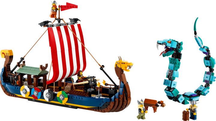 Конструктор LEGO Creator Корабель вікінгів і Мідгардський змій 1192 деталей (31132) - зображення 9