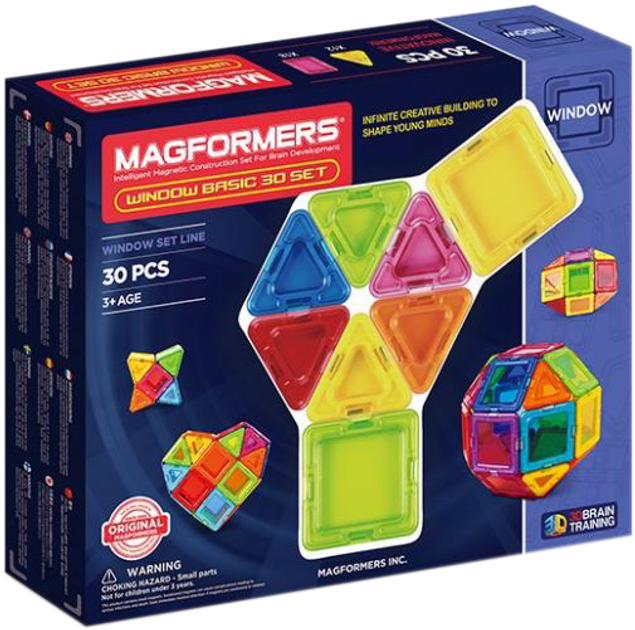 Klocki magnetyczne Magformers Window Basic 3D Set 30 elementów (714002) (8809134369906) - obraz 1