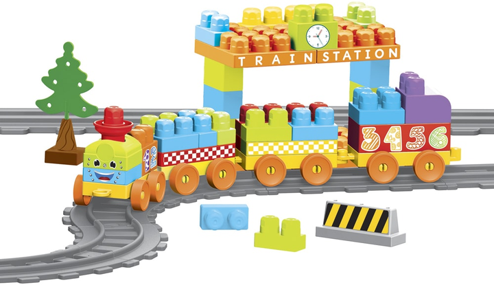 Klocki konstrukcyjne Wader Baby Blocks Train Set Moje pierwsze klocki Kolej 335 cm 89 elementów (41480) (5900694414808) - obraz 2