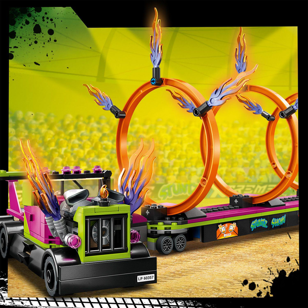 Конструктор LEGO City Stuntz Завдання із каскадерською вантажівкою та вогняним колом 479 деталей (60357) - зображення 3