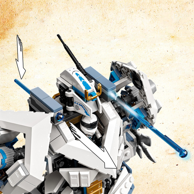 Zestaw klocków LEGO Ninjago Starcie tytanów Mech 840 elementów (71738) - obraz 10