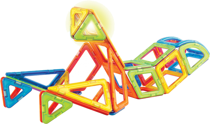Klocki magnetyczne Magformers Zestaw budowlany z podświetleniem LED 54 elementy (730658090107) - obraz 3