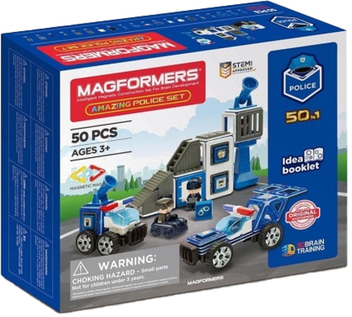 Магнітний конструктор Magformers Поліція 50 деталей (717002) (730658170021) - зображення 1