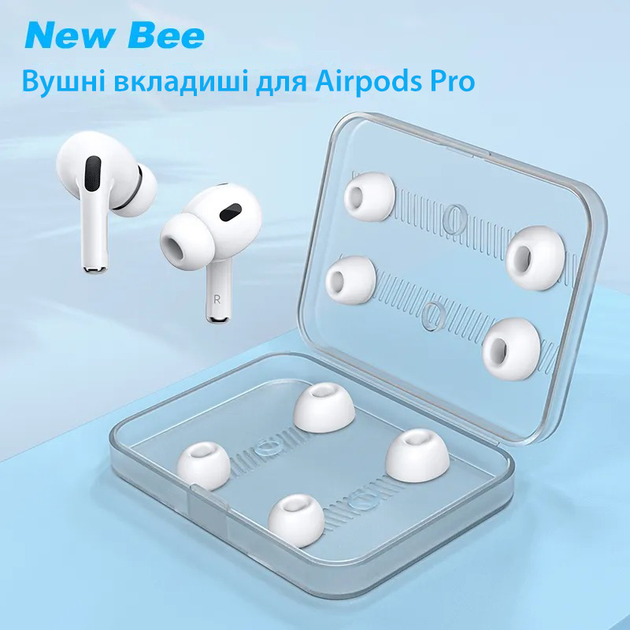 Сменные силиконовые амбушюры 4 пары для наушников Airpods Pro и Airpods ...