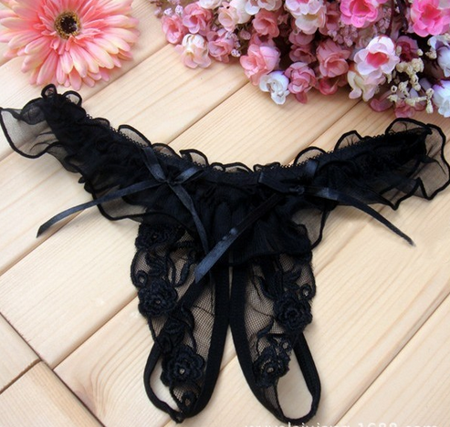 Кружевные трусики с открытым доступом Sexy OneSize черный (8-31) - Фото 1 Кружевные трусики с открытым доступом Sexy OneSize черный (8-31) - изображение 1