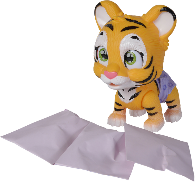 Ігровий набір Simba "Pamper Petz Тигреня" що п'є і писає з кольоровою лапкою 3 аксесуарів-сюрпризу (5953575) - зображення 5