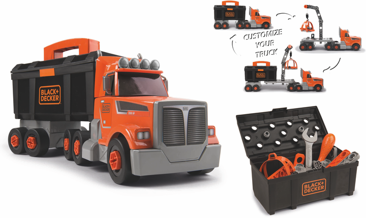 Ігровий набір Smoby Toys Black+Decker Вантажівка з інструментами, кейсом, краном і аксесуарами (360175) - зображення 2