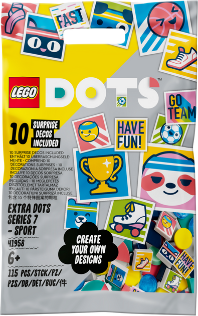 Płytki LEGO Konstruktor DOTS DOTS seria 7 — SPORTS 115 części (41958) - obraz 1