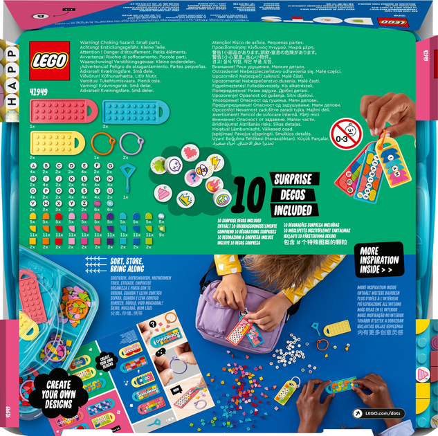Конструктор LEGO DOTS Великий набір бирок для сумок: написи 228 деталей (41949) - зображення 8