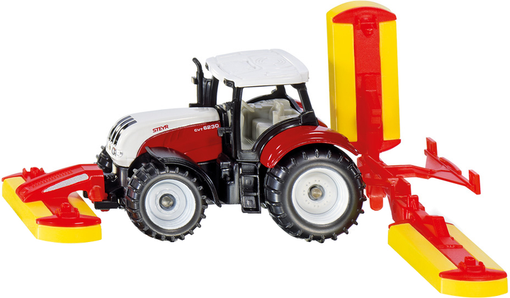 Model Siku Combination Steyr z kosiarką Pottinger (4006874016723) - obraz 1