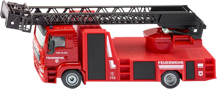 Wóz strażacki Siku z dźwigiem Czerwony (2114) (4006874021147) - obraz 1
