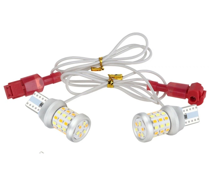 Светодиодная лампа&nbsp;Т10 W5W 42SMD 3014 5W 12V Белая Желтая комплект (10367) - изображение 5