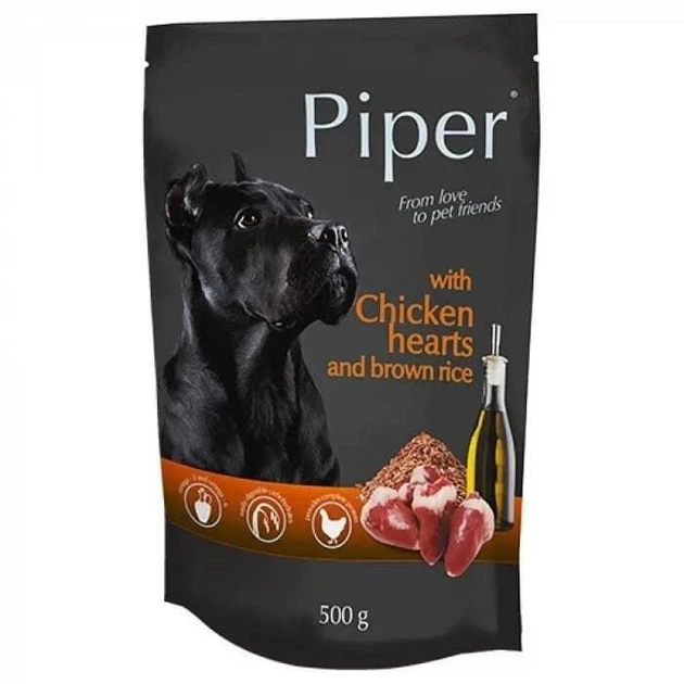 Вологий корм для собак Dolina Noteci Piper Dog з курячим серцем та рисом 500 гр - Фото 1 Вологий корм для собак Dolina Noteci Piper Dog з курячим серцем та рисом 500 гр - зображення 1