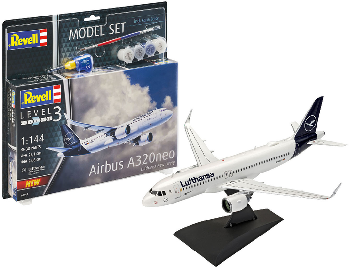 Złożony model-replika zestawu Revell Samolot Airbus A321 Neo poziom 3 skala 1:144 (63942) - obraz 1