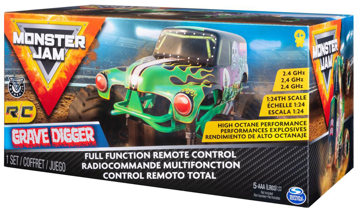Samochód zdalnie sterowany Spin Master Monster Jam Grave Digger RC 1:24 w pudełku 14.5x28.5x15 cm (6044955) - obraz 5