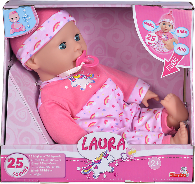 Lalka bobas interaktywna Simba Toys Laura Dziecięcy śmiech, który śmieje się i rozmawia 38 cm (105140060) - obraz 5